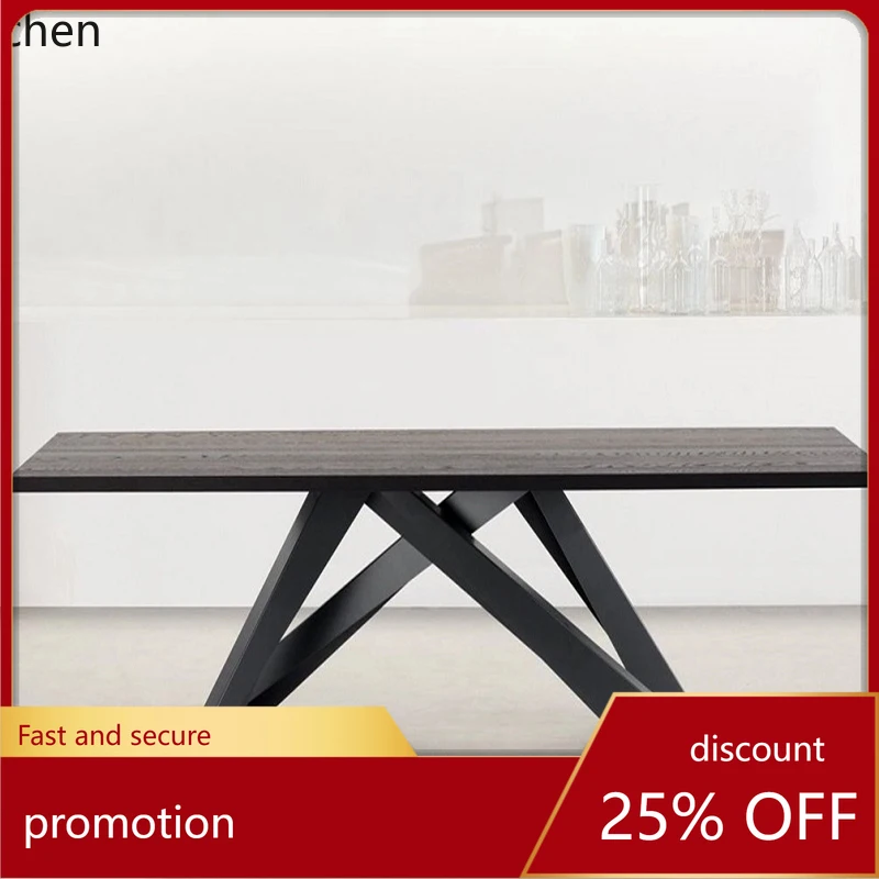 HT Nordic simple desk designer solid wood workbench personalized creative painting table conference table modern long table