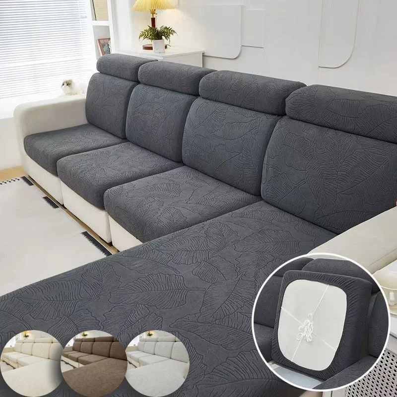 

1PC Full Coverage Sofa Cushion Cover Three-Seater with Chaise Lounge Covers Headrest & Backrest Slipcover Furniture Protector