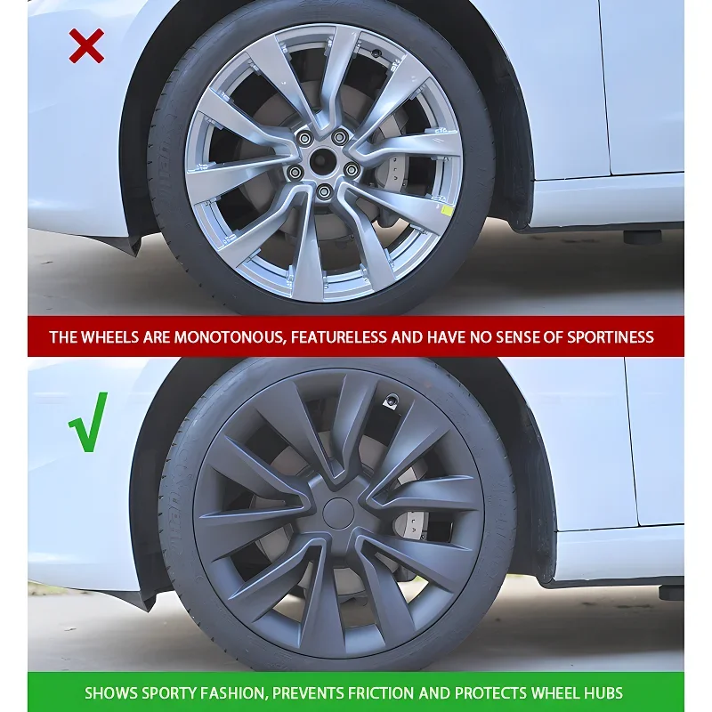 4 pçs hubcap carro para tesla modelo 3 19 Polegada desempenho aro completo capa roda cap2024 highland acessórios roda capa peças