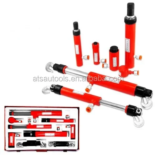 2-10 Ton Pull Back Rams Pneumatic Auto Body & Frame Collision Repair Kit 7 Piece