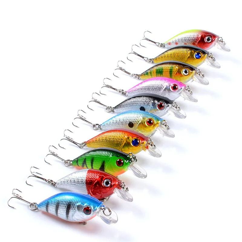 1PC/10PCS Iscas de Pesca de Qualidade, Crankbait Simulador, 5.7cm 7g, Jerkbait Flutuante, Isca Dura para Pesca de Bass e Carpa