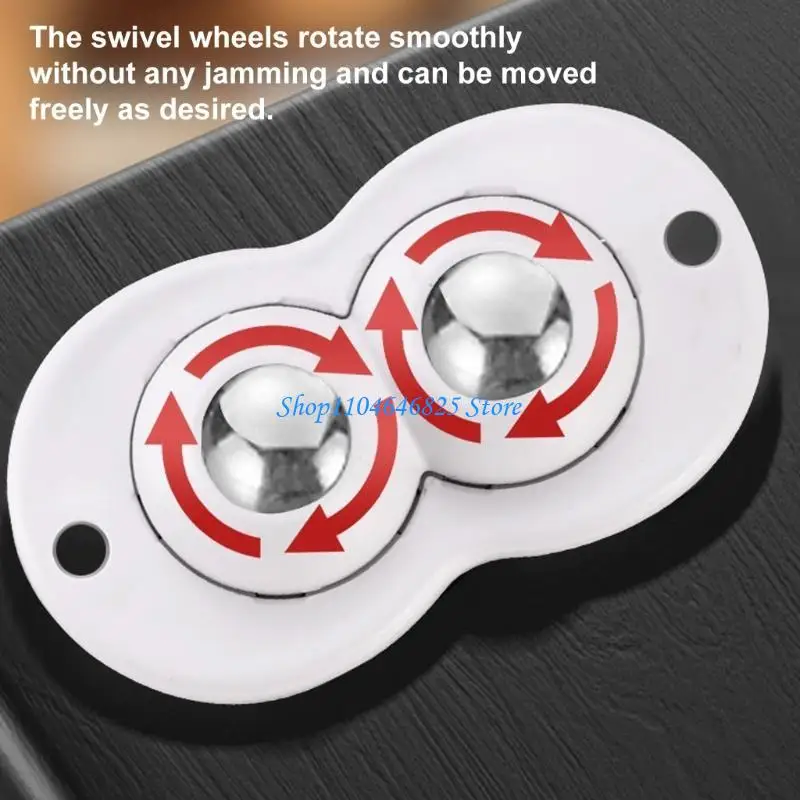 

4pcs Heavy Duty Rollers Adhesive Caster Wheel Easy Paste On Application Double Ball Bearings Reduce Noise ABS Construction
