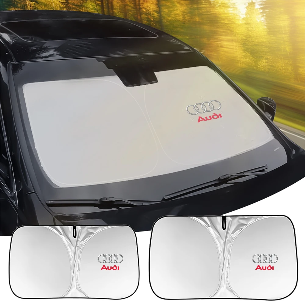 Car Front Windshield Sun Visor Foldable Sun Shade Cover for Audi Sline A3 A1 A4 B8 B7 A6 C7 A5 A7 A8 B9 B6 C6 Q2 Q3 Q5 Q7 Q8 TT