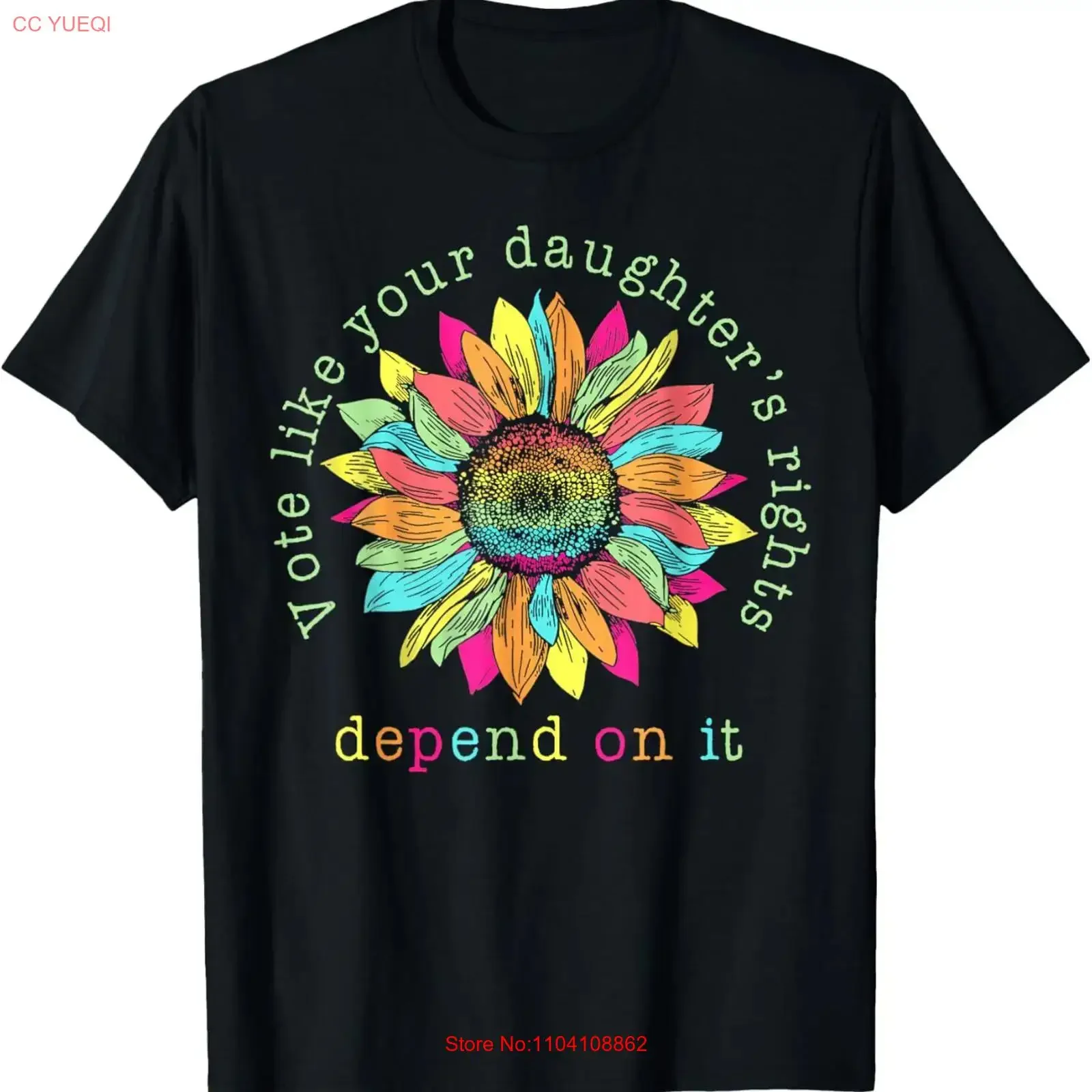 Vote Like Your Daughter's Rights Depend On It Voting Floral T Shirt vintage Washed fashion designer clothes