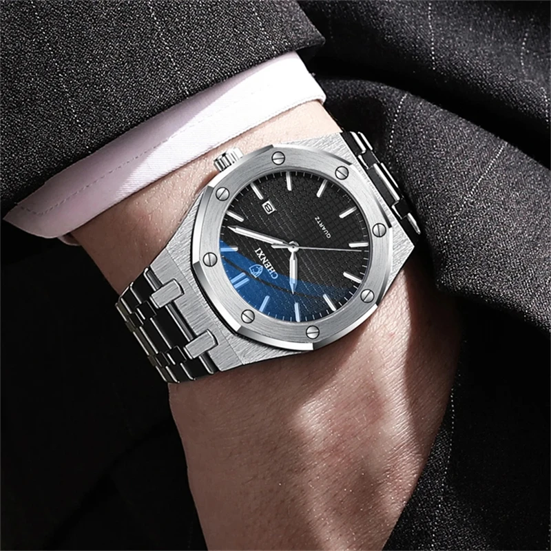 CHENXI 8248 Men\'s Quartz Watch Waterproof Calendar Classic Stainless Steel Strap Luxury Business Wristwatch for Male