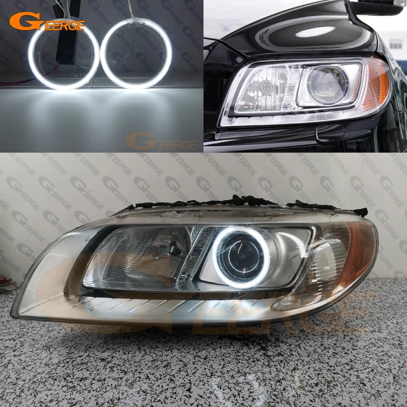 Do Volvo S80 V70 XC70 2007 2008 2009 2010 2011 2012 2013 2014 2015 2016 Reflektor ksenonowy Doskonałe pierścienie CCFL Angel Eyes Halo