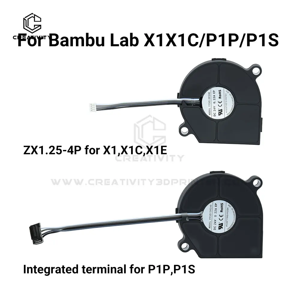 ﻿   Bambu Lab X1 X1C P1P P1S 5015 مروحة نفخ طابعة ثلاثية الأبعاد منخفضة الضوضاء 24 فولت 5015 سرعة سريعة مروحة منفاخ التبريد لـ X1C X1E P1P
