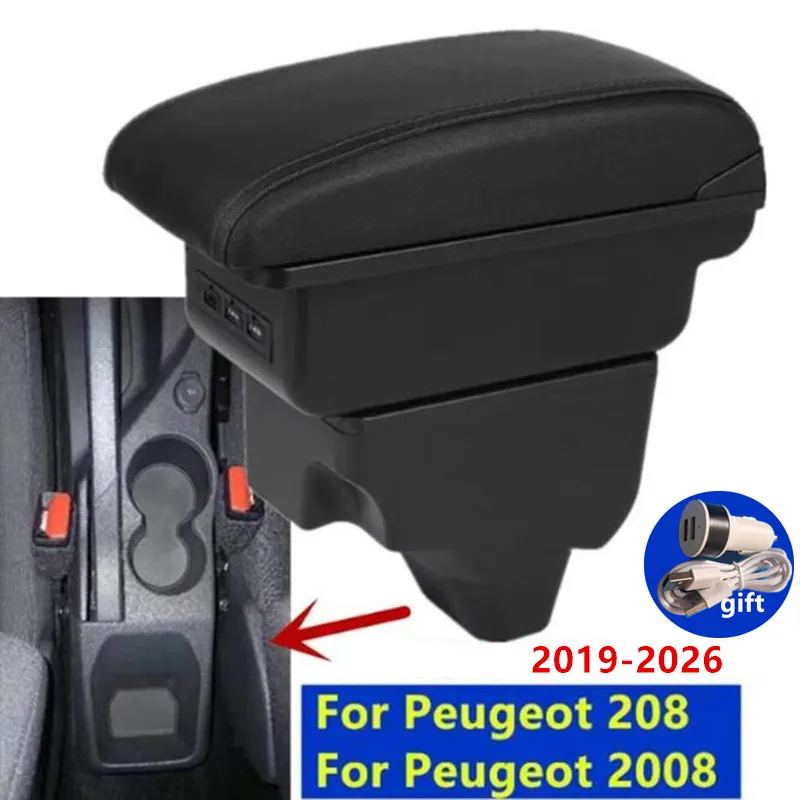 Armlehnenbox für Peugeot 2008, Armlehne für Peugeot 208, 2019-2026, Aufbewahrungsbox, Nachrüstteile, Innenausstattung, Autozubehör