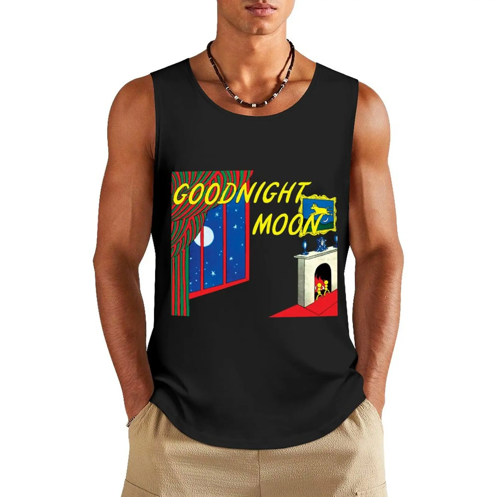 

goodnight moon Tank Top summer clothes men 2024 Men's gym clothing Sleeveless T-shirt Men's gym