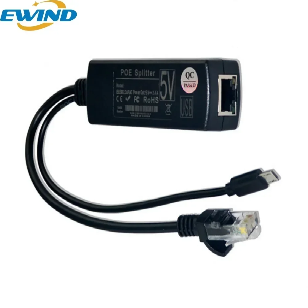 Gigabit POE Splitter 10/100/1000Mbps 48V ถึง 5V 12V Micro USB/Type-C/DC Power Over Ethernet สําหรับ CISCO สําหรับ HUAWEI สําหรับกล้อง IP