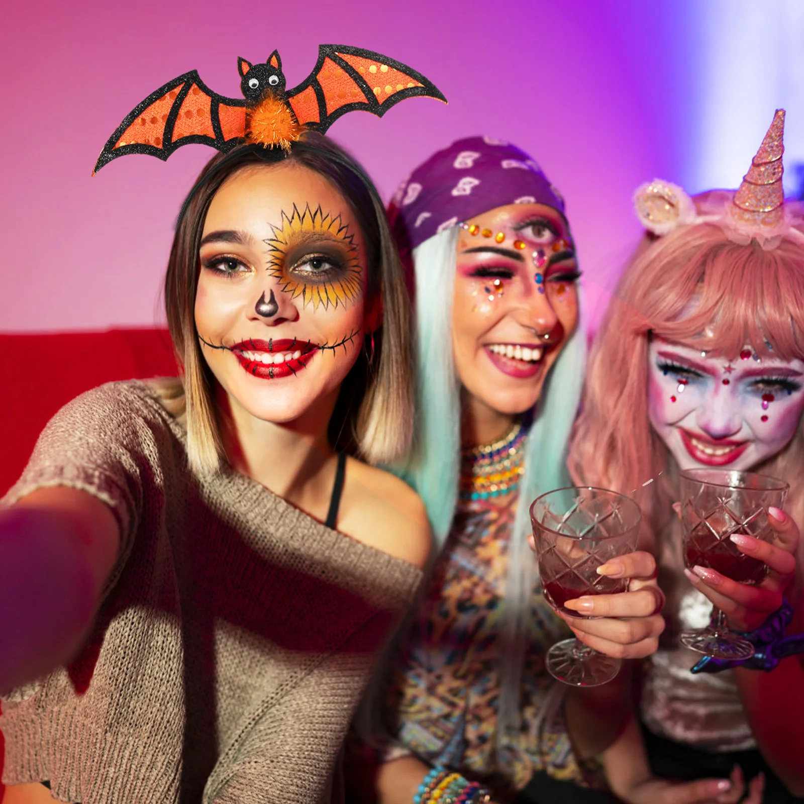 

Halloween Bat Headband Adjustable Costume Party Accessory Dress Up Hairband For Adults Fabric Comfortable Long Lasting Spooky