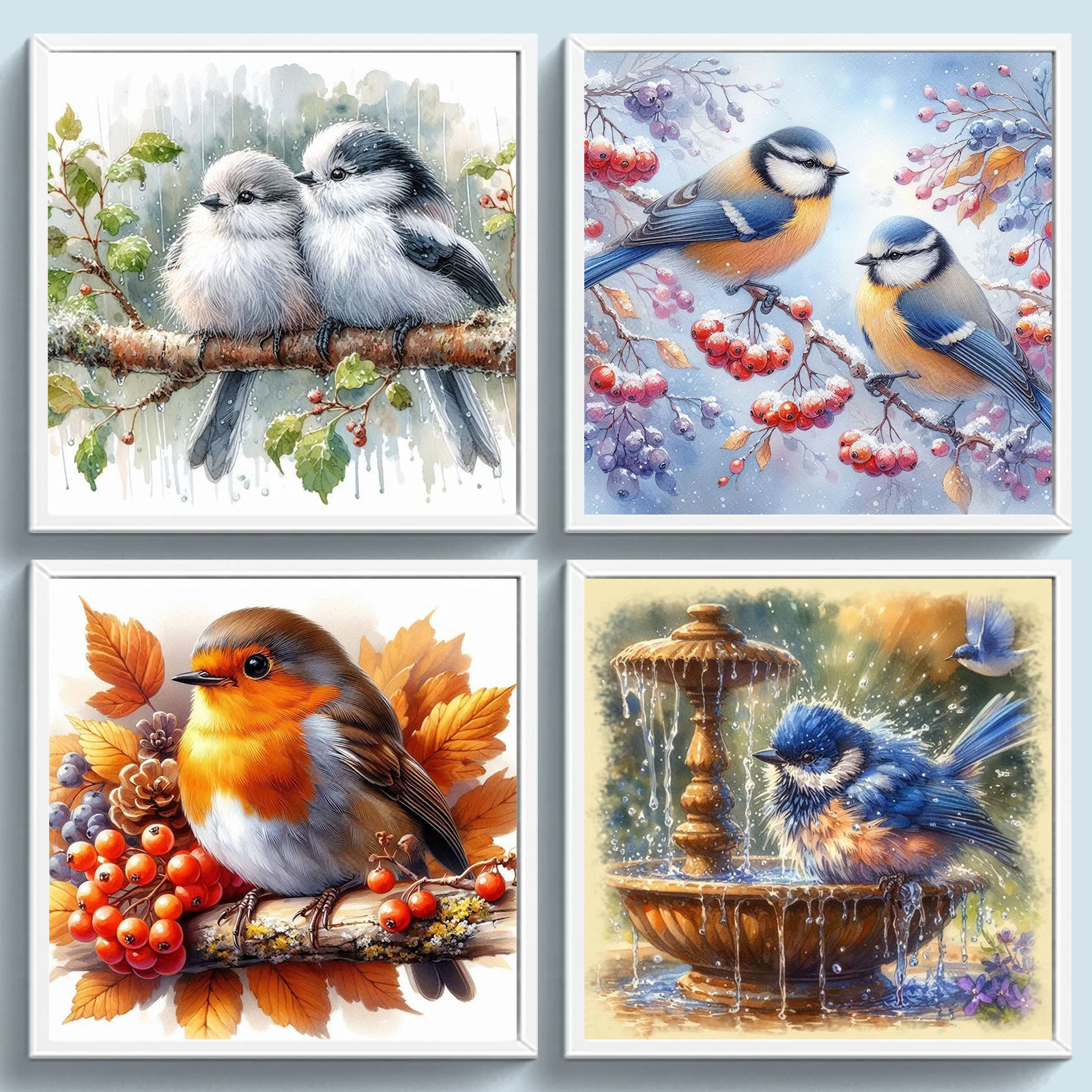 

Robin Full 11CT DIY штампованные наборы для вышивки крестом 15,75x15,75 дюйма наборы для вышивки крестом с принтом для начинающих взрослых домашний декор