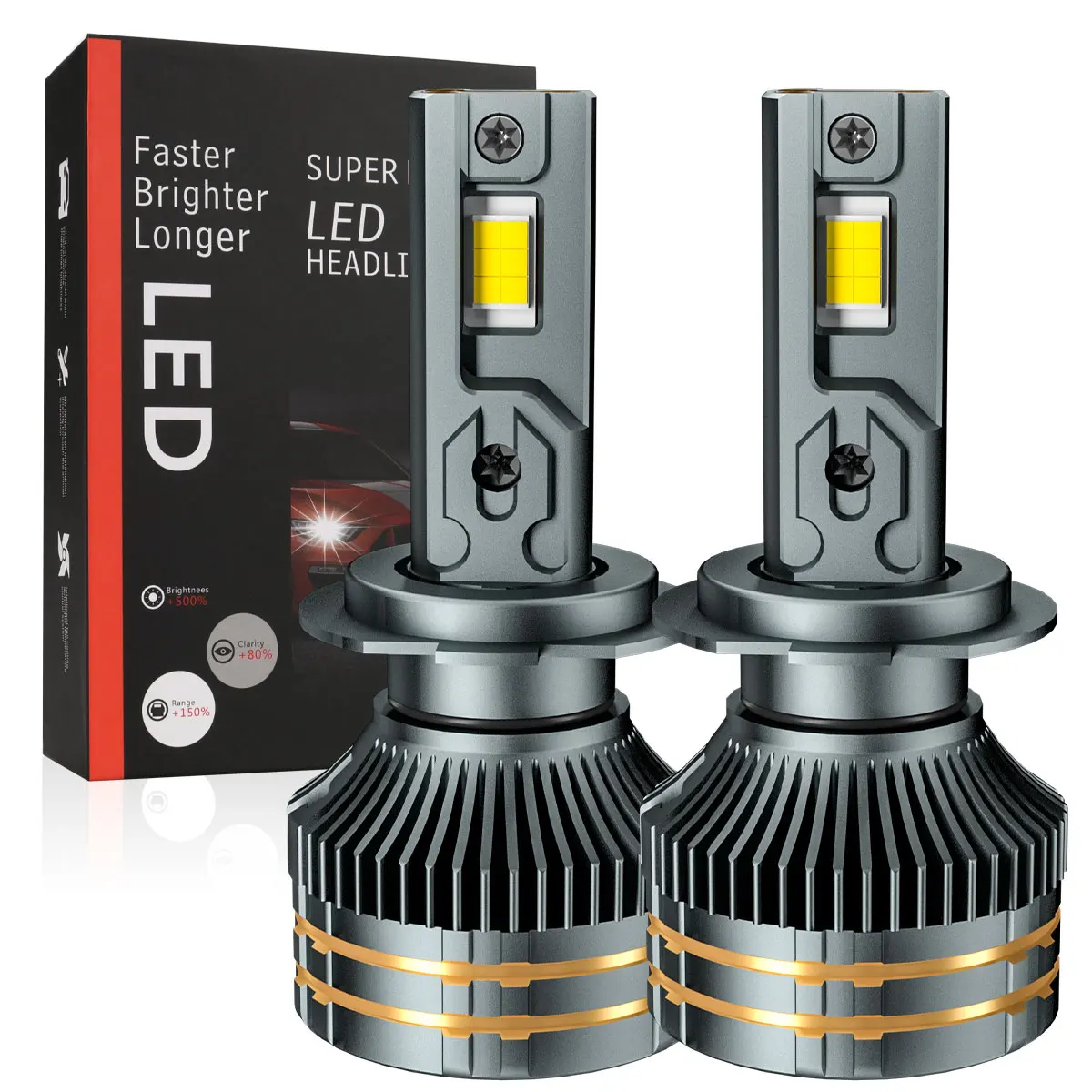 

2X H7 H4 9005 9006 H11 H1 9012 H3 Fog Light Bulb Car Headlights 12 LED Error-free Canbus Near and Far Light 12V Universal 260W