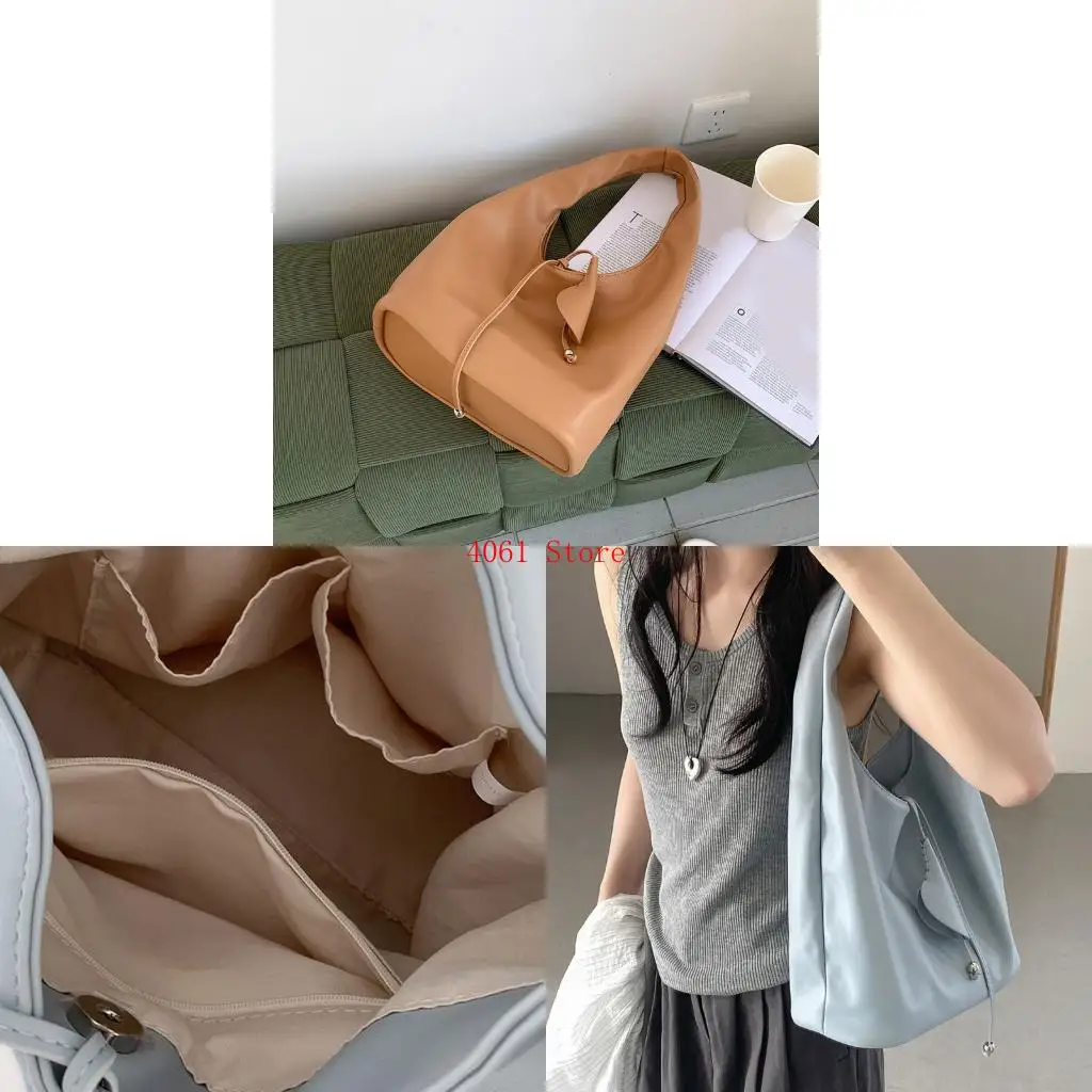 

Stylish PU Leather Bag For Women Roomy Work Essential Soft Shoulder Handbag