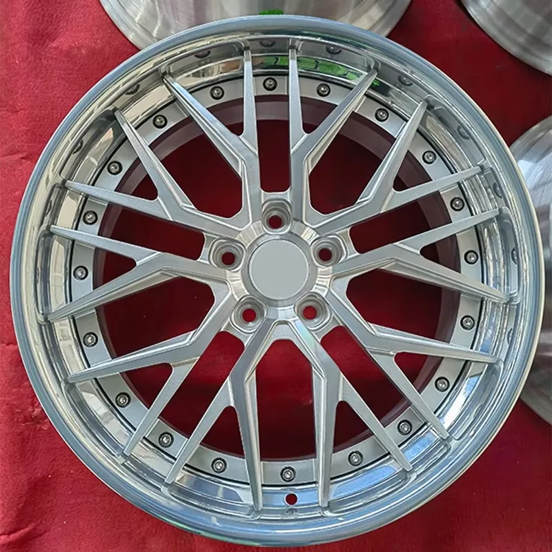 【2025】تخصيص محور عجلات مصقول فضي 5x130 21x9.5 21x11 2 قطعة حافة سيارة من سبائك الألومنيوم المزورة لسيارة Vw Golf Mk4 Lexus Es300h #4