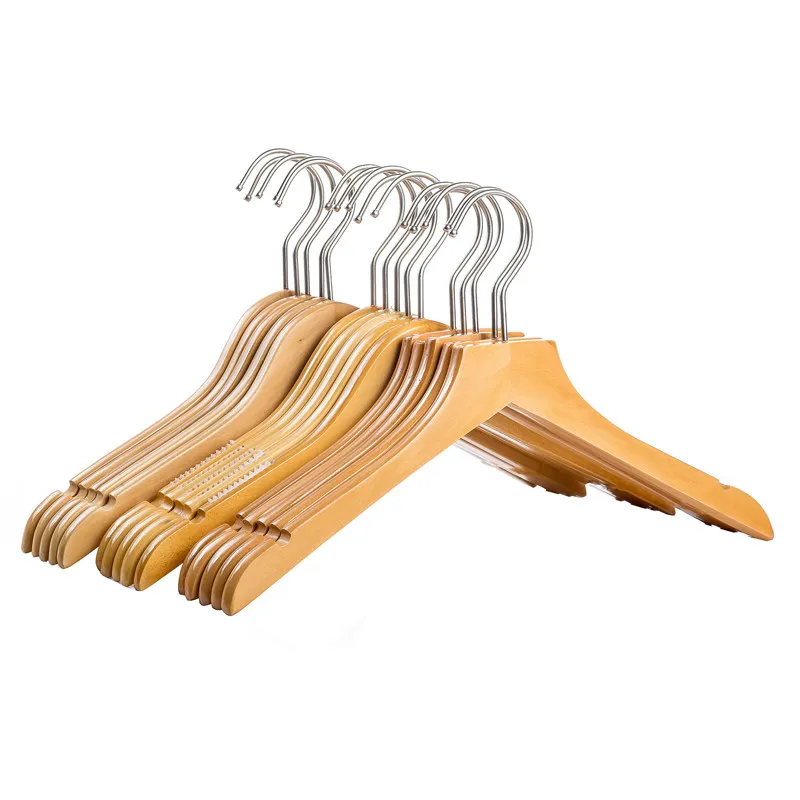 Wood Hanger Clothing Store Home Wood Wooden Children Non-Slip Drying Clothes Rack Clothes Support Pant Rack