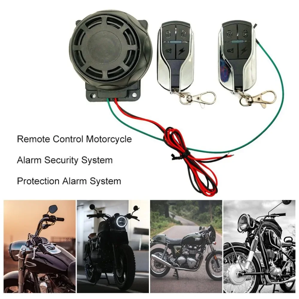 HOT 12V Dual Remote Motorcycle Alarm,105-125dB Motorcycle Remote Control Alarm Horn Anti-Theft Security System Alarm System