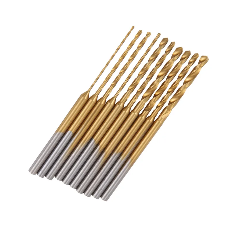 

A15F-Micro-Twist Drill Bit Set - 10Pcs 0.6Mm-2.2Mm Tiny Drill Bit 2.35 Shank HSS Mini Engraving Drill Bits Hole Drilling Tool