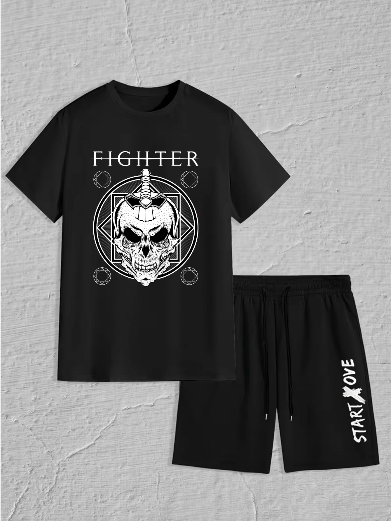 men's set 2025 Summer crewneck men's set men's suits sports Suit for man training suit set men Graphic Printed