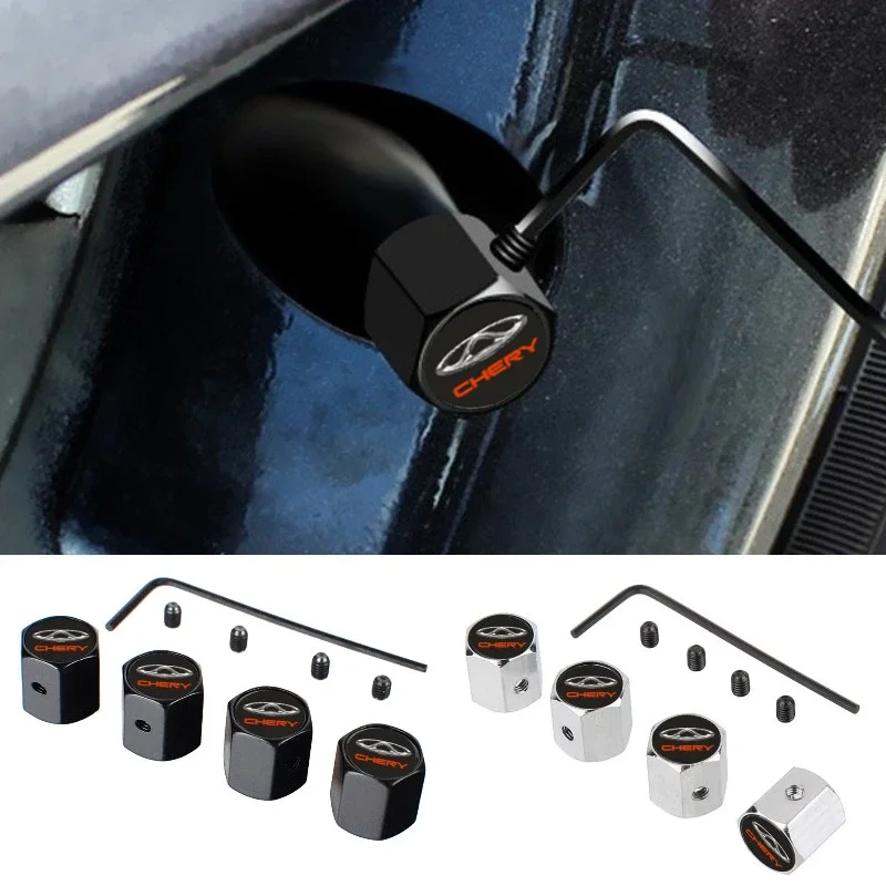 Auto Wheel Stem Anti-Theft Covers For Chery Tiggo 3 5 T11 QQ Fulwin Amulet Fora A1 A3 A5 Arrizo 5 Tyre Valve Cap Accessories