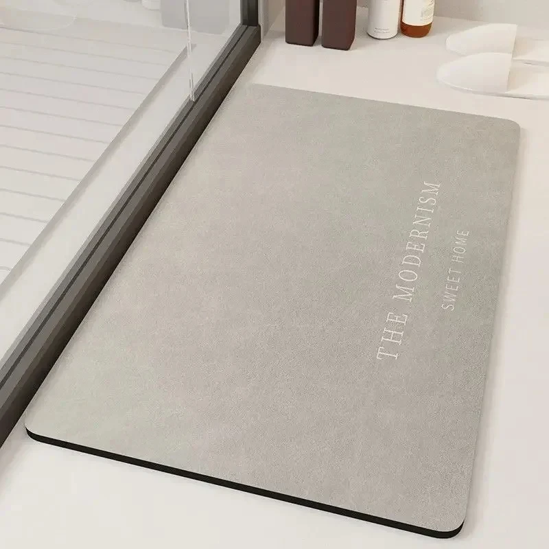 VIKAMA Quick Dry Diatomaceous Earth Mat Stone Fast Drying Rug Non Slip Absorbent Bathroom Floor Mat Shower Bath Door Carpet