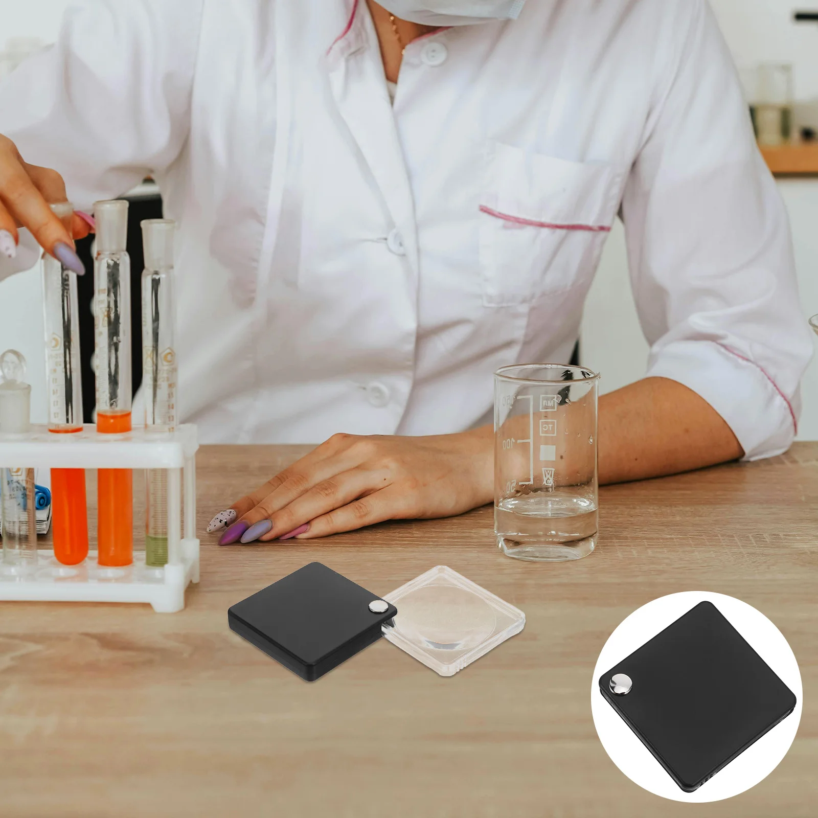 

Square Folding Pocket Magnifier Mini Portable Lightweight Magnifying Glass for Reading Jewelry Coins Inspection