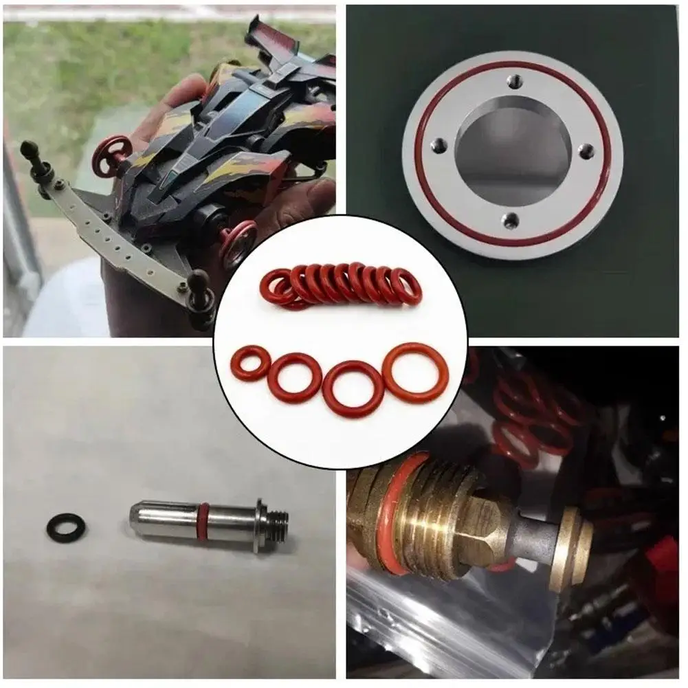 351pcs Silicone O-ring Set 10 Sizes Oil Heat Resistant Suitable For Cars Pipelines Circular rubber Sealing Ring Gasket Pad