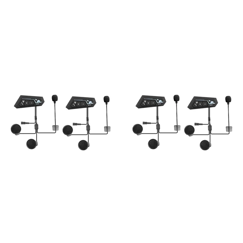 4 Set Motorcycle 5.0 Bluetooth Helmet Intercom Universal Pairing Earphone Headset With CNC Noise Reduction BT22-A74Z