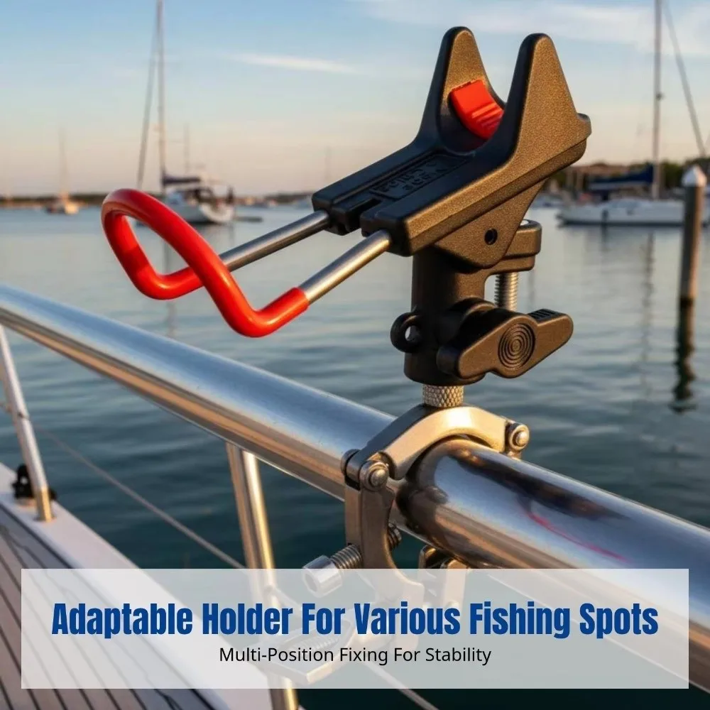 One-To-One Support Nylon Line Support Frame Nylon Material Heavy-Duty Fishing Rod Holder Round Rail Mount Adjustable Multi-Angle