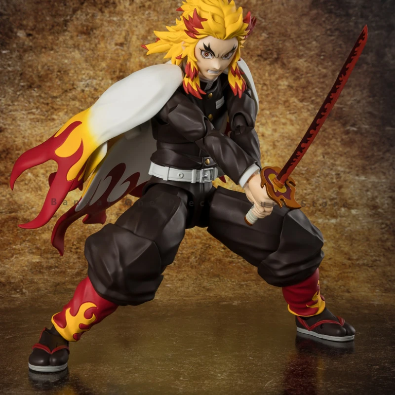 Pre-Sale Original Bandai SHF Demon Slayer Rengoku Kyoujurou Action Figures Animation Gifts Model Genuine Collector Hobby Toys