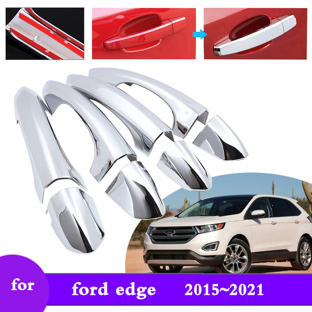 

Роскошная хромированная крышка дверной ручки для Ford Edge MK2 Endura Edge Plus 2015 ~ 2021 автомобильная внешняя защитная стильная наклейка на аксессуары