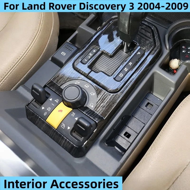 

Car Gear Shift Box Center Control Panel Cover Frame Sticker Trim For Land Rover Discovery 3 LR3 2004-2009 Interior Accessories