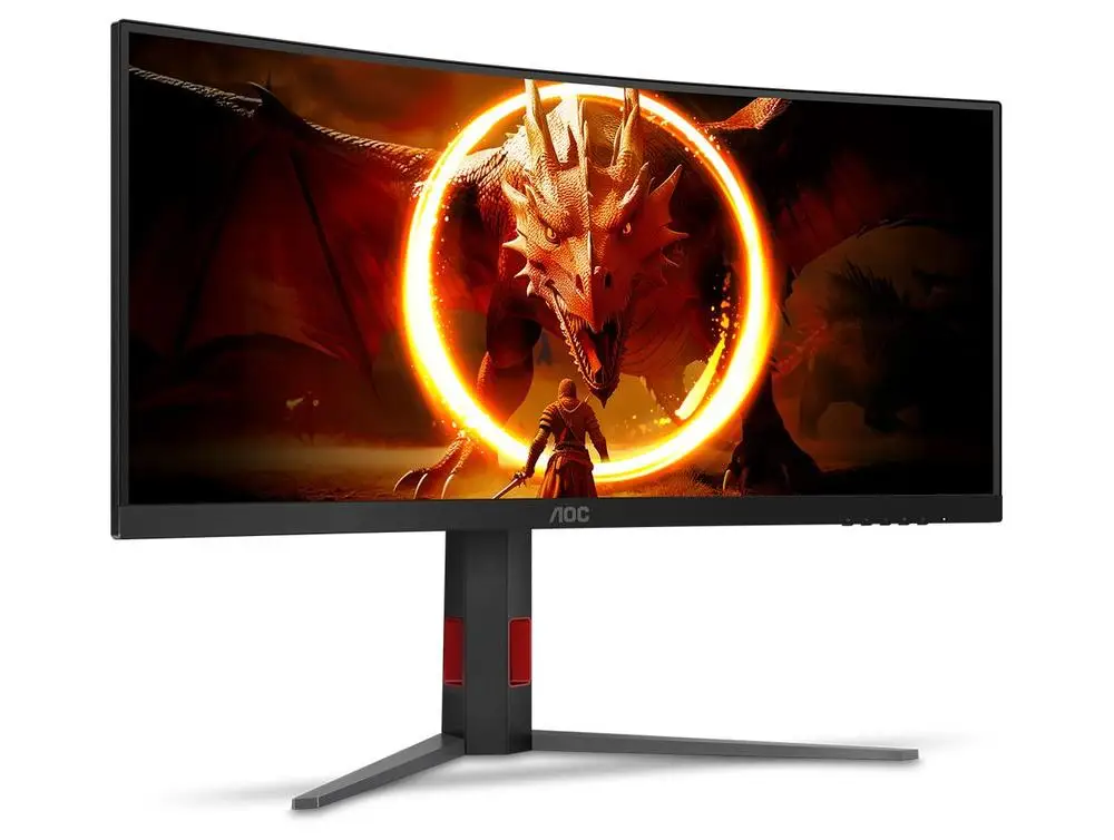 شاشة ألعاب منحنية AOC U34G4C مقاس 34 بوصة WQHD 180 هرتز 0,5 ميجا ثانية HDMI DisplayPort FreeSync U34G4C/57 - Bivolt