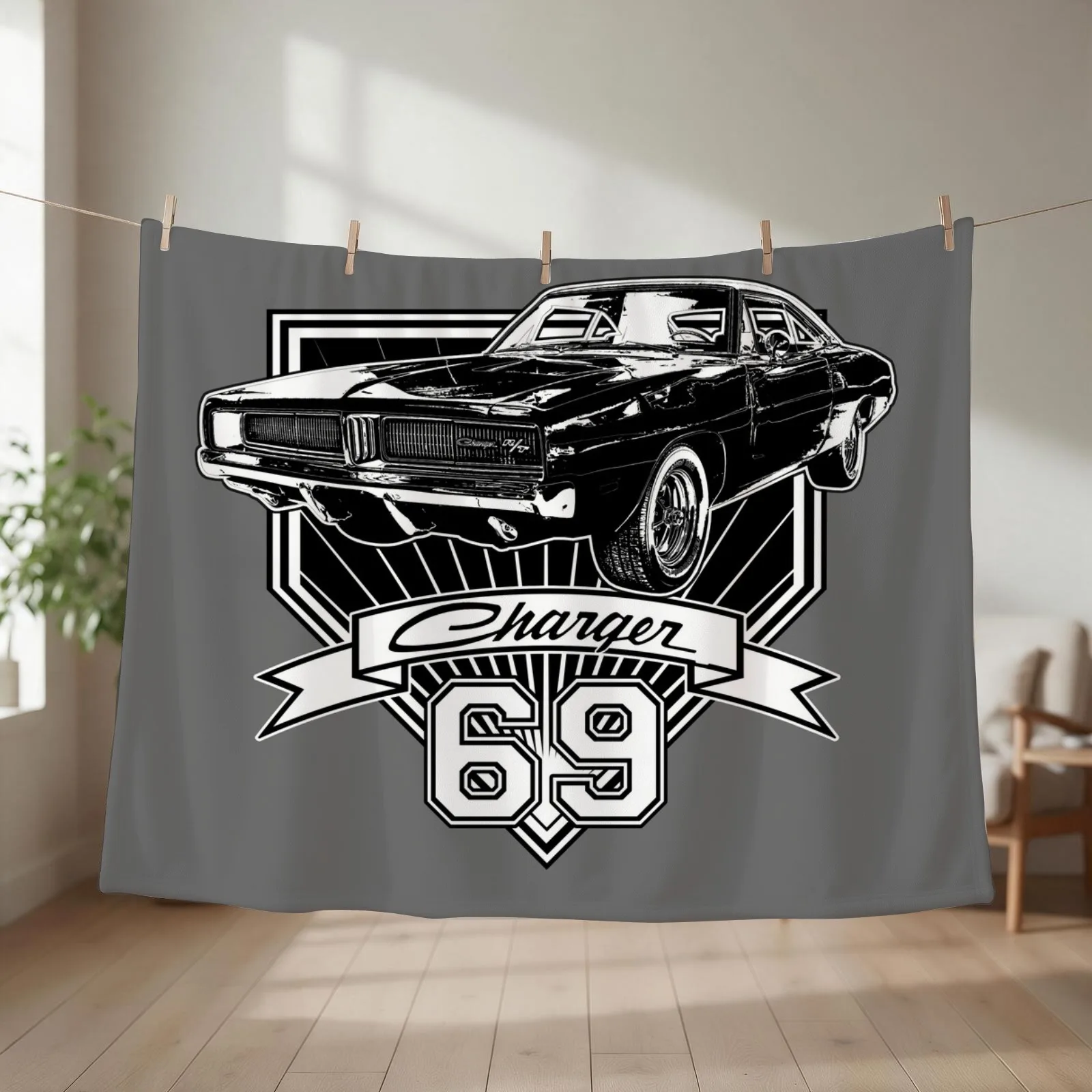 1969 Charger Throw Blanket couch cozy soft plush fuzzy picnic outdoor blanket