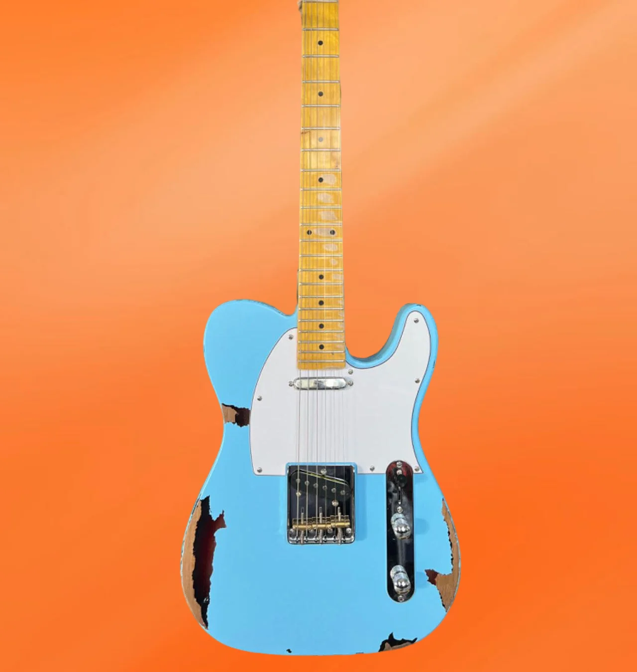 جيتار جديد رائع لعام 2026 لوحة أصابع من خشب القيقب باللون الأزرق السماوي الديناميكي الممتاز بلوز روك بلوز جاز بوب