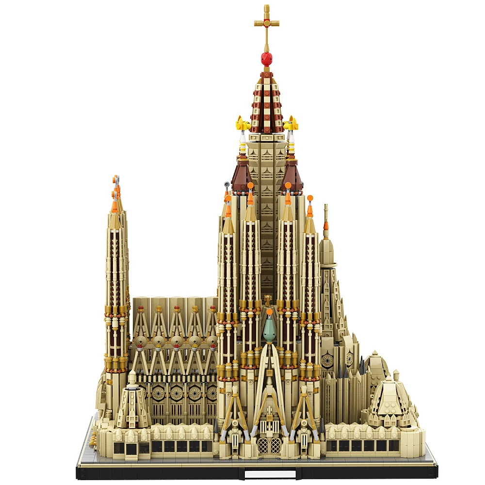 Gobricks MOC Sagrada Familia Model Bricks Basilica and Temple Expiatori de la Sagrada Familia Building Block Toys For Kid Gifts