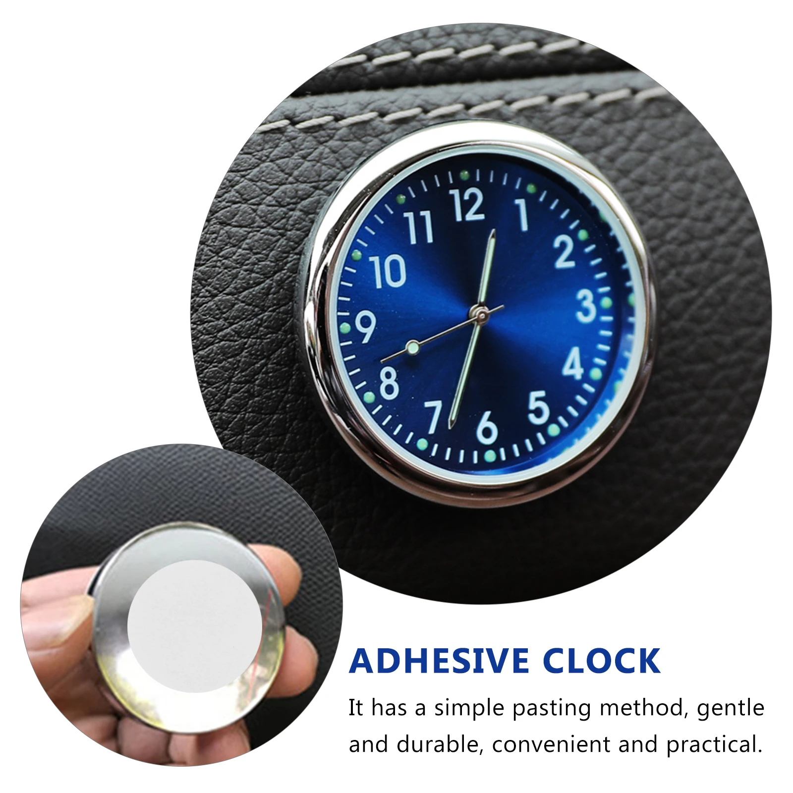 

1pc Car Clock Small Digital Dashboard Quartz Luminous Adhesive Clocks for Auto Interior Wall LCD Mini Timepiece Practical Gifts
