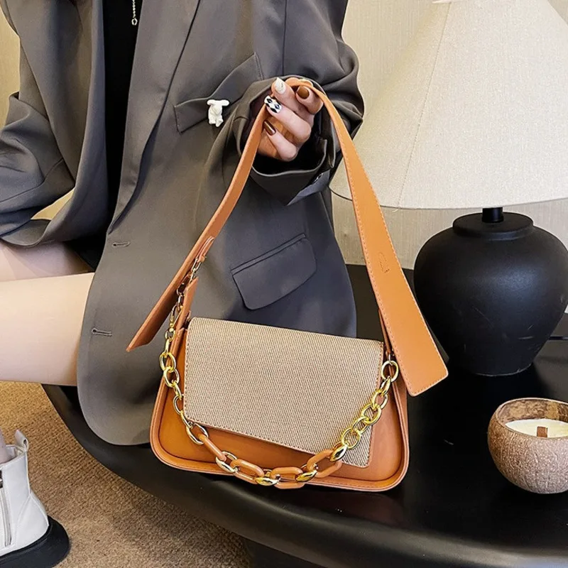 KK  New 2024 model, women's handbag, women's popular acrylic chain strap high-end feeling crossbody bag ladies handbags