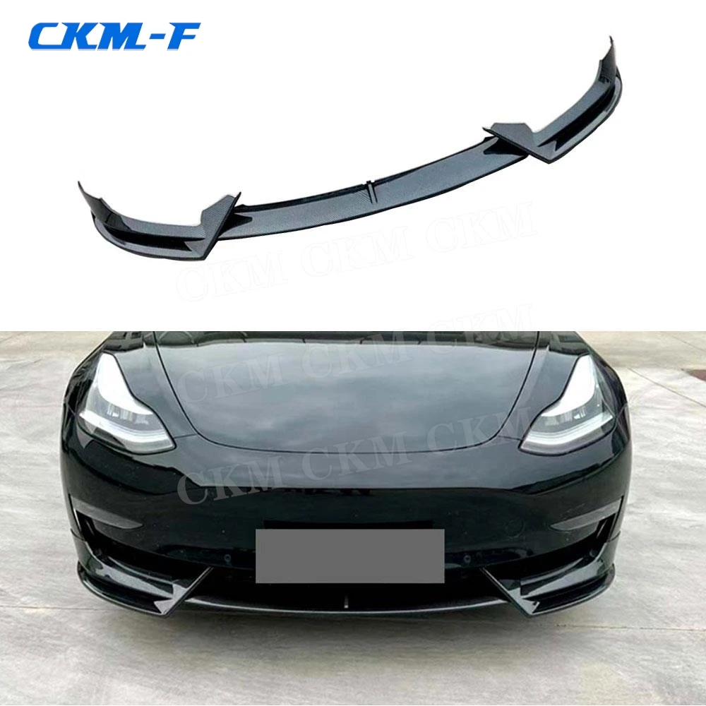 

Front Bumper Chin Lip Spoiler BodyKit ABS Car Lower Guard Plate Gloss Black For Tesla Model 3 2017+ For Tesla Model Y 2018+