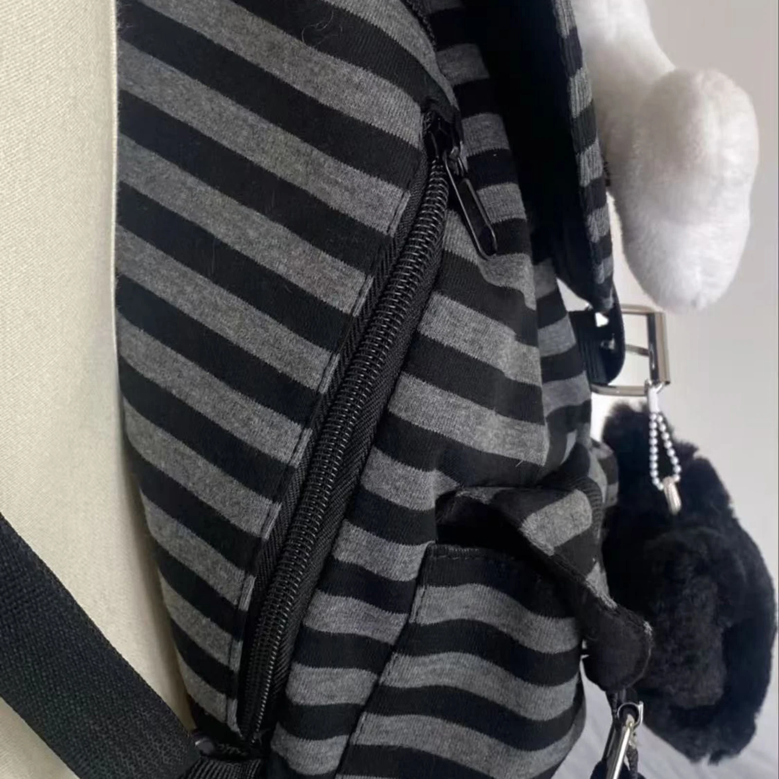 Vintage Striped Backpack Large Capacity Versatile  Bag Casual Stripe Travel Bag Outdoor Travel Commute Backpacks