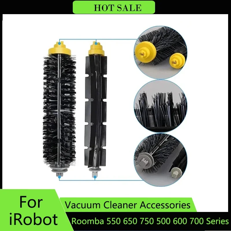Irobot Roombaの交換用ローラーブラシ、掃除機アクセサリー、500、600、700、550、560、650、670、770、780