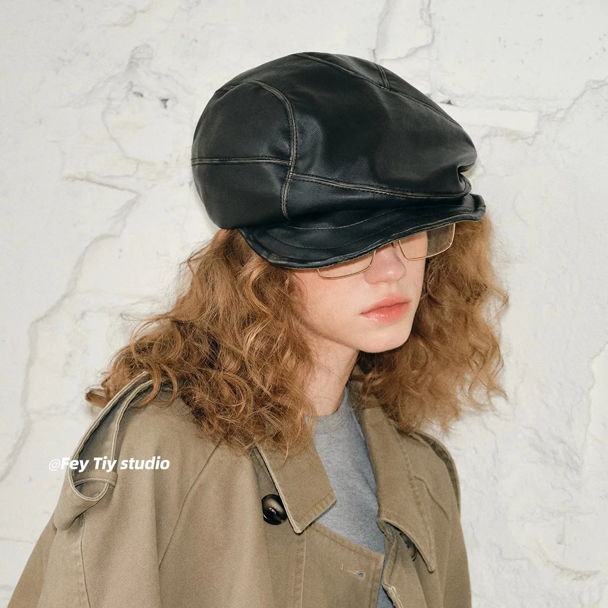 High Grade Leather Newsboy Cap For Men FashionBritish Style Berets For Women Spring Autumn LeisureEasy Match Octagonal Cap