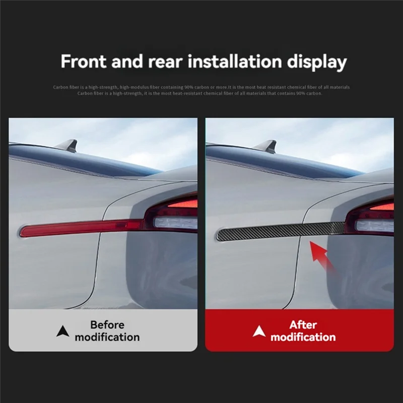 

AU28-Car Rear Brake Light Trim Strip Cover Real Carbon Fiber Stickers For Kia Stinger 2018-2023 Interior Accessories