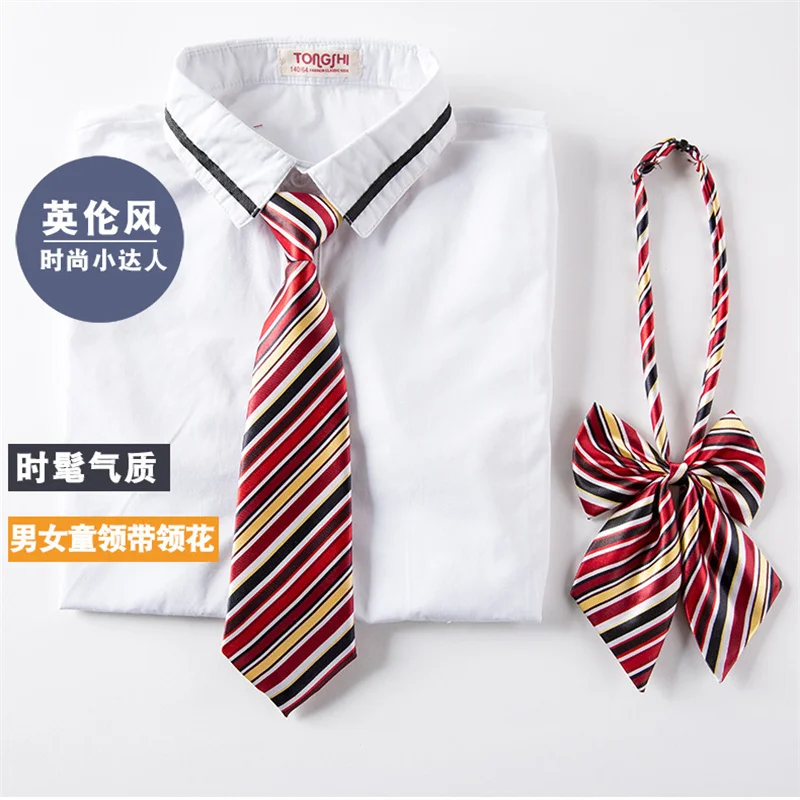 2pcs Tie Kid bambini Cartoon cotone lino creatività regali divertenti uomo Lady Student Girls camicia coreana Gravatas Rubber Tie