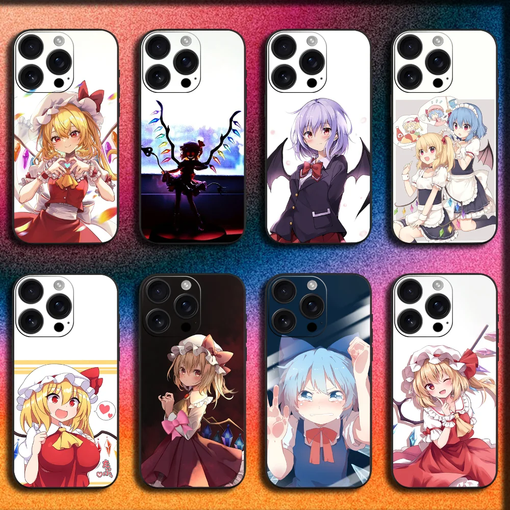 

T-TouHou Project Flandre Scarlet Phone Case For iPhone 16,15,14,13,12,11,Pro,XS,Max,XR,Plus,SE,Mini Soft Black Cover