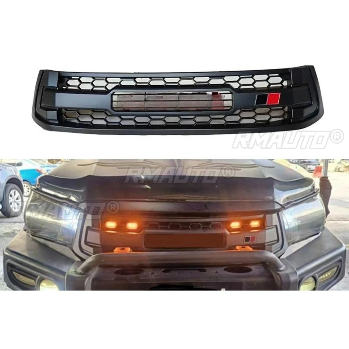 Car Bumper Grill Decorative Strips Racing Grille Body Kit Front Bumper Grill For Toyota Hilux Revo 2015-2018 GR Style Exterior