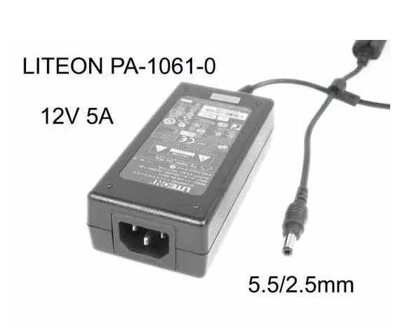 LITEON PA-1061-0, 12V 5A, Barrel 5.5/2.5mm, IEC C14 Power Adapter