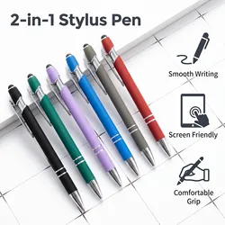 Metal Ball Pens Stylus Tip Smooth Writing Black Ink Sensitive Touch Screen Promotion Logo GIft Name Engraved Carve Mark Advertis