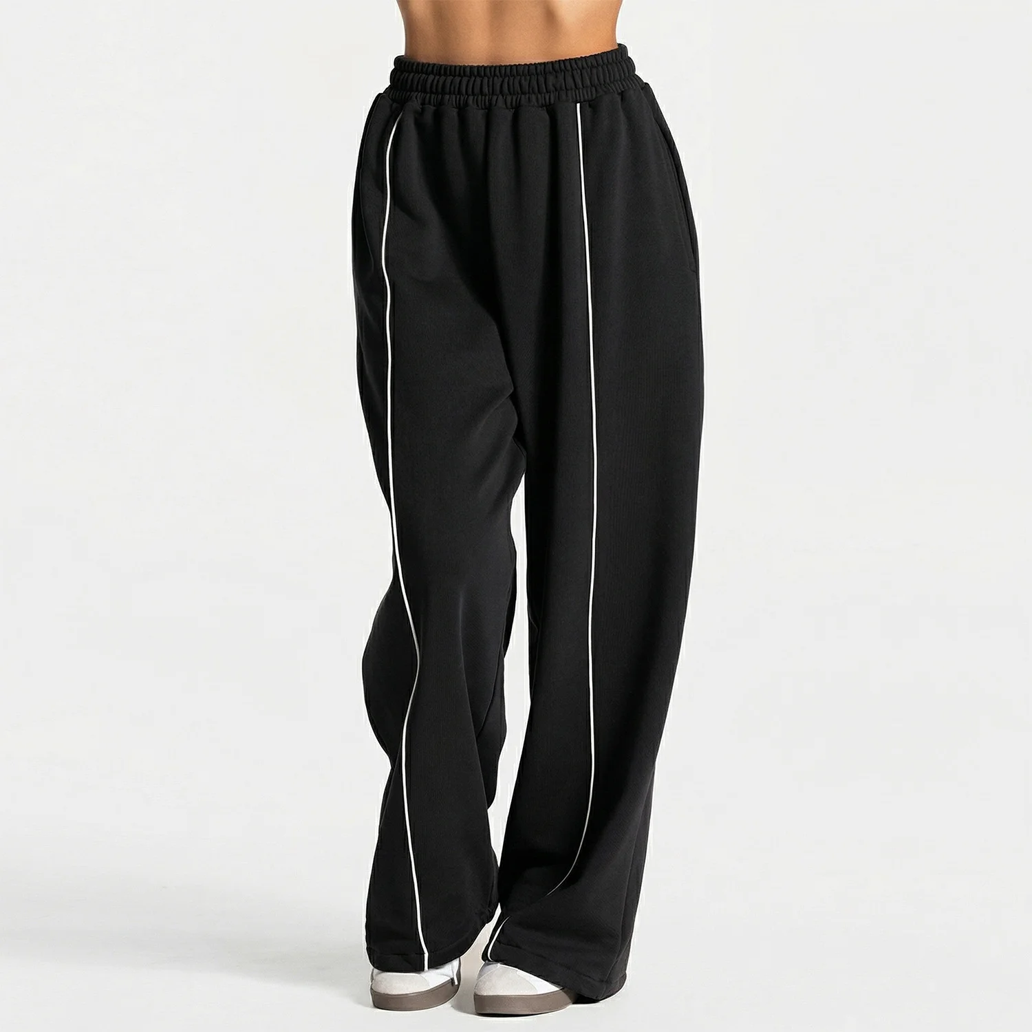 Dames Jogger Rechte Broek Trendy Sportbroek Hardloop Yoga Broek Casual Zakken Dames Losse Lage Taille Wijde Pijpen Broek Mujer