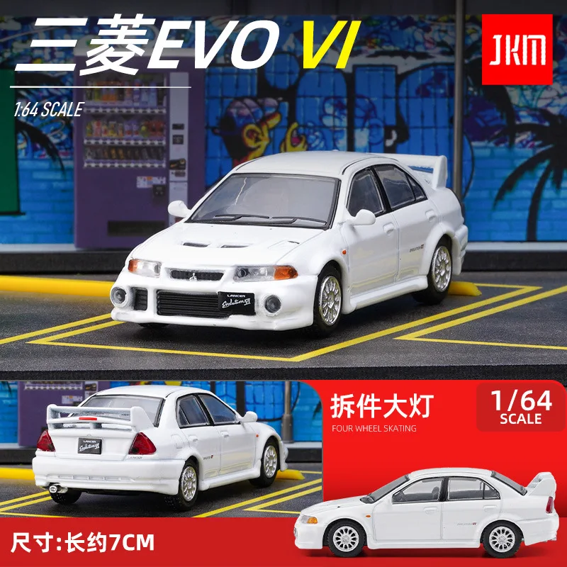 1:64 Mitsubishi Lancer EVO6-generation JDM Alloy Simulation Small-scale EVO 6 Car Model Miniature Toy Ornaments Gifts